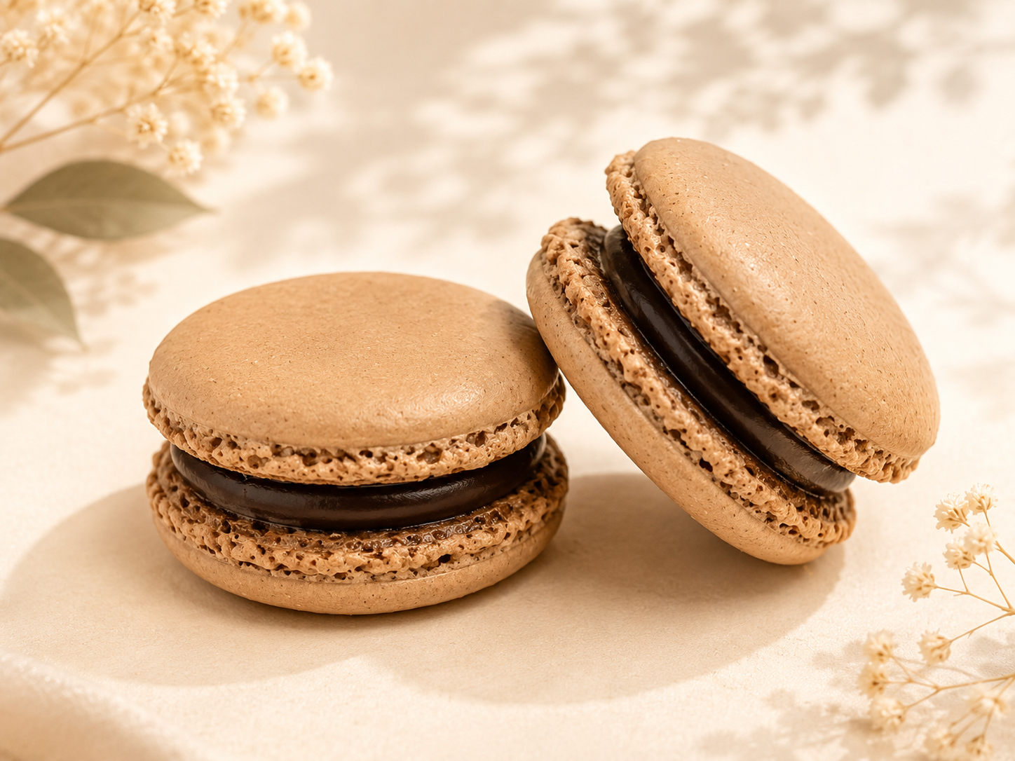 Classic Chocolate French Macarons | 36 Count | Made with Natural Colors | Gourmet Almond Cookies | Fresh Citrus Dessert