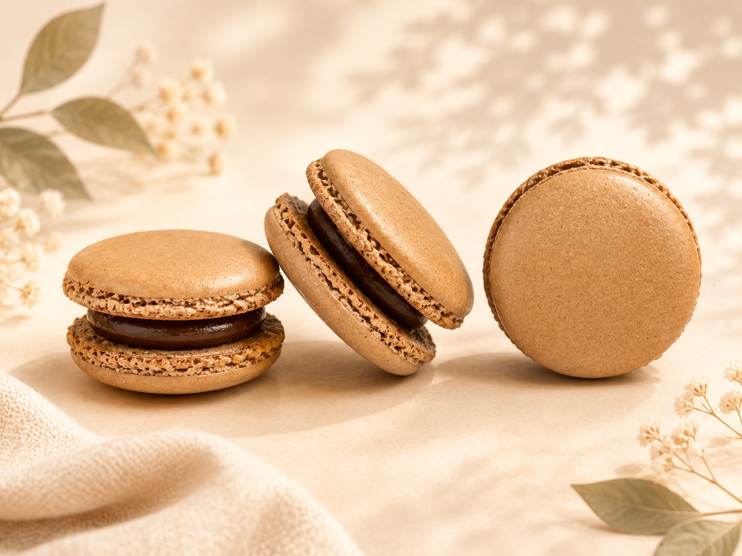 Classic Chocolate French Macarons | 36 Count | Made with Natural Colors | Gourmet Almond Cookies | Fresh Citrus Dessert